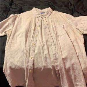 Grey and white striped button up shirt Size L